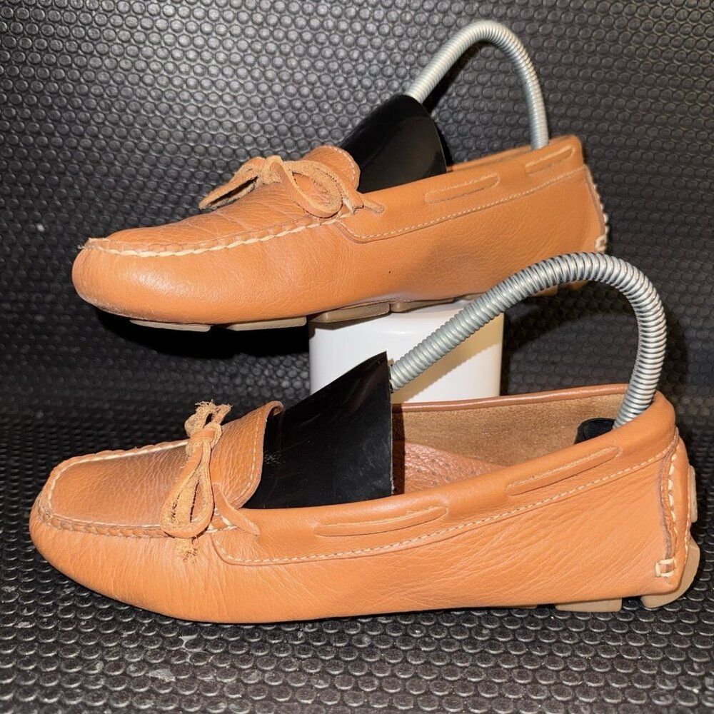 L.L. Bean Signature Brown Leather Mocassin Driver Loafers Shoes Women Size 7M